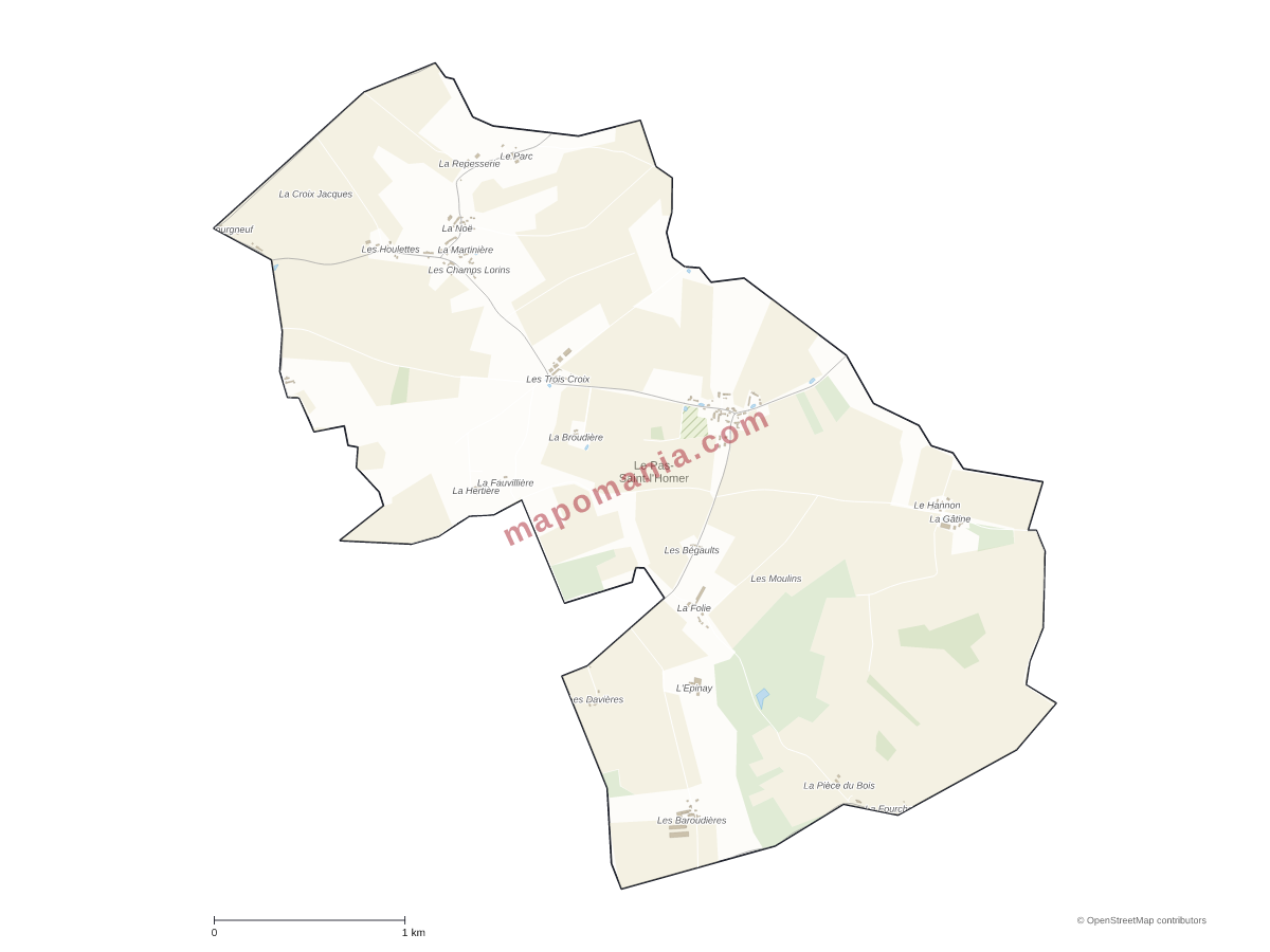 Carte de Le Pas-Saint-l'Homer à personnaliser