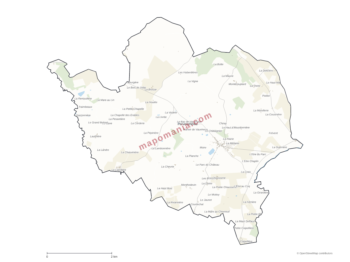 Carte de Pervenchères à personnaliser
