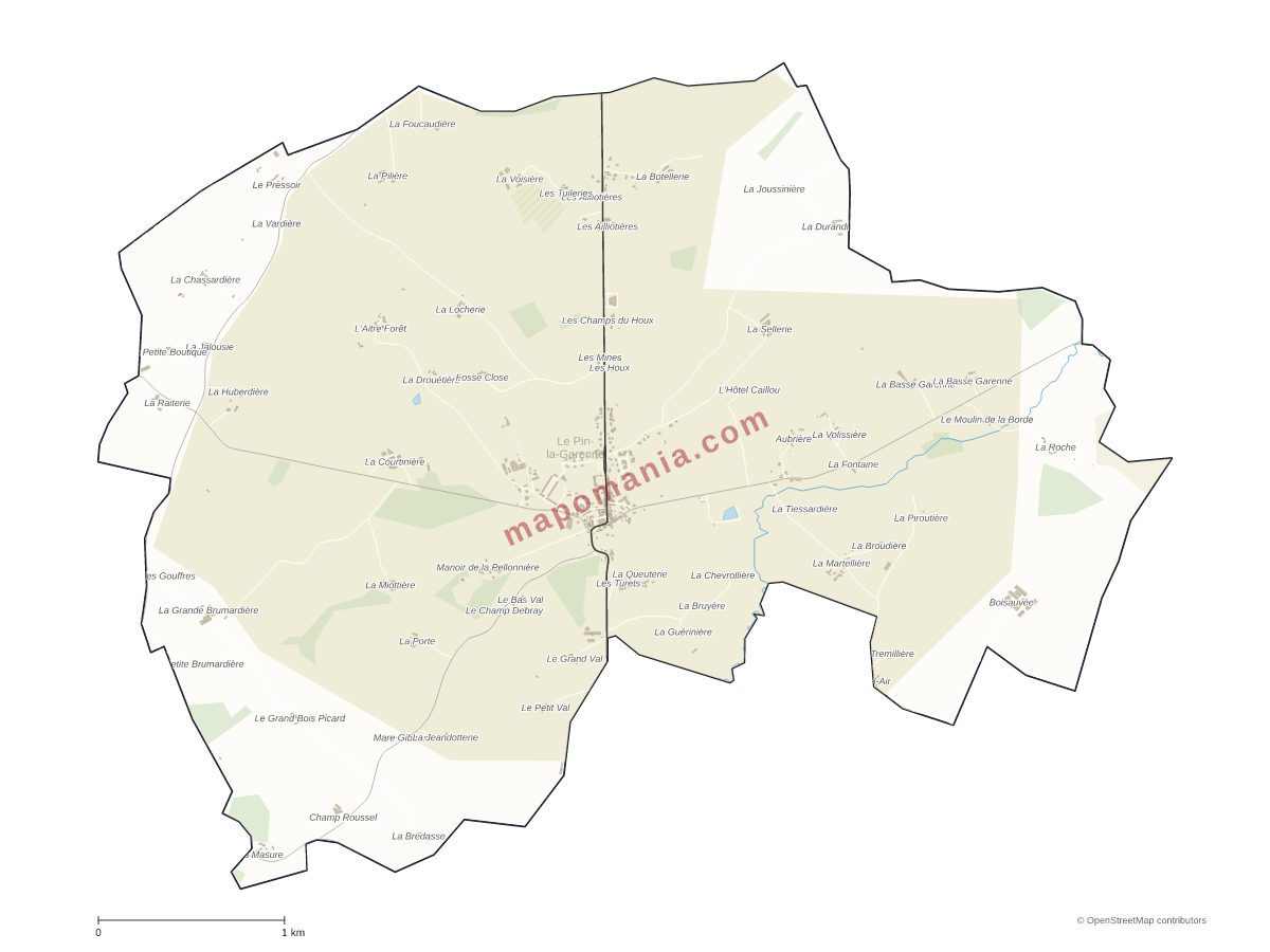 Carte de Le Pin-la-Garenne à personnaliser