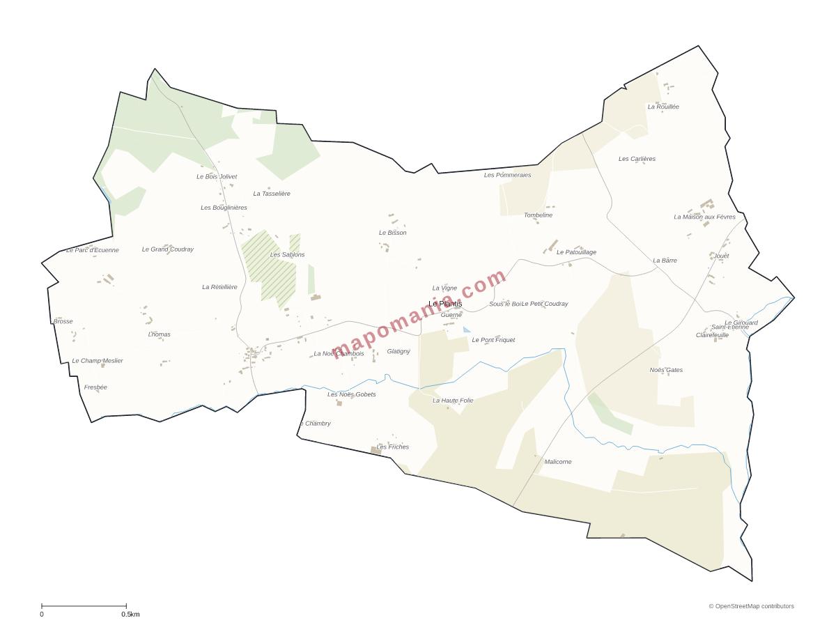 Carte de Le Plantis à personnaliser