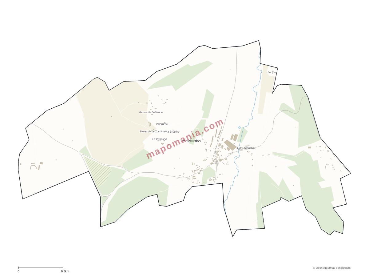 Carte de Pontchardon à personnaliser