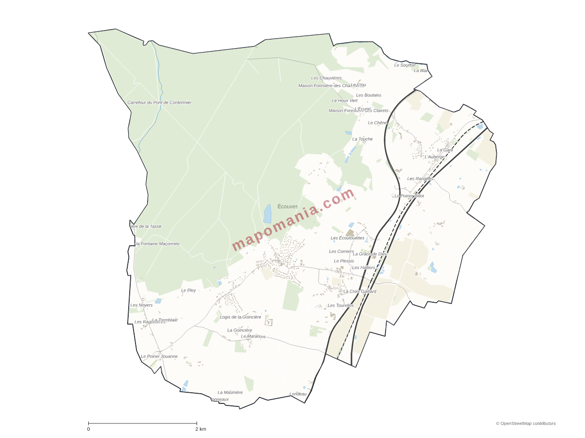 Carte de Écouves à personnaliser