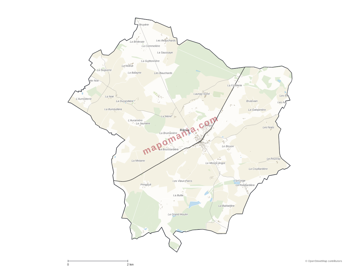 Carte de Rânes à personnaliser