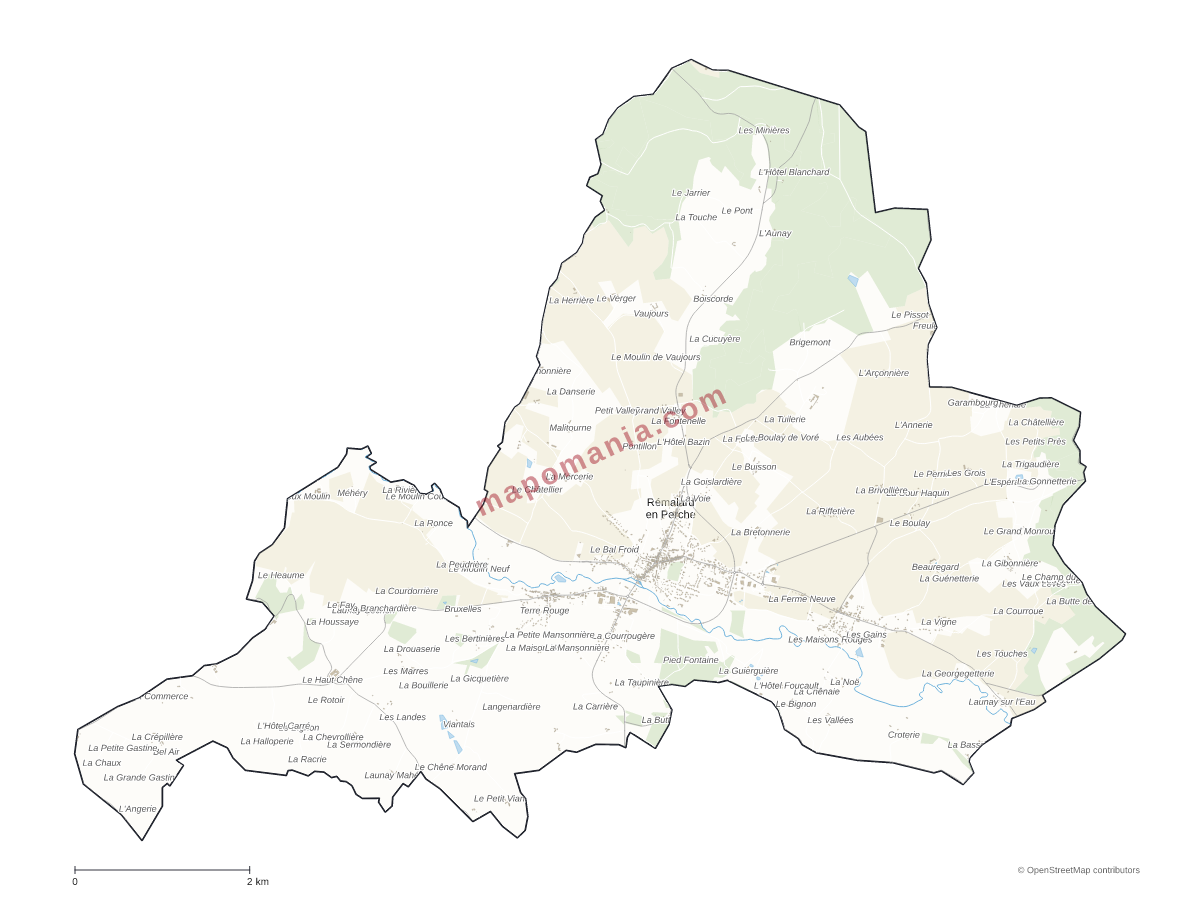 Carte de Rémalard en Perche à personnaliser