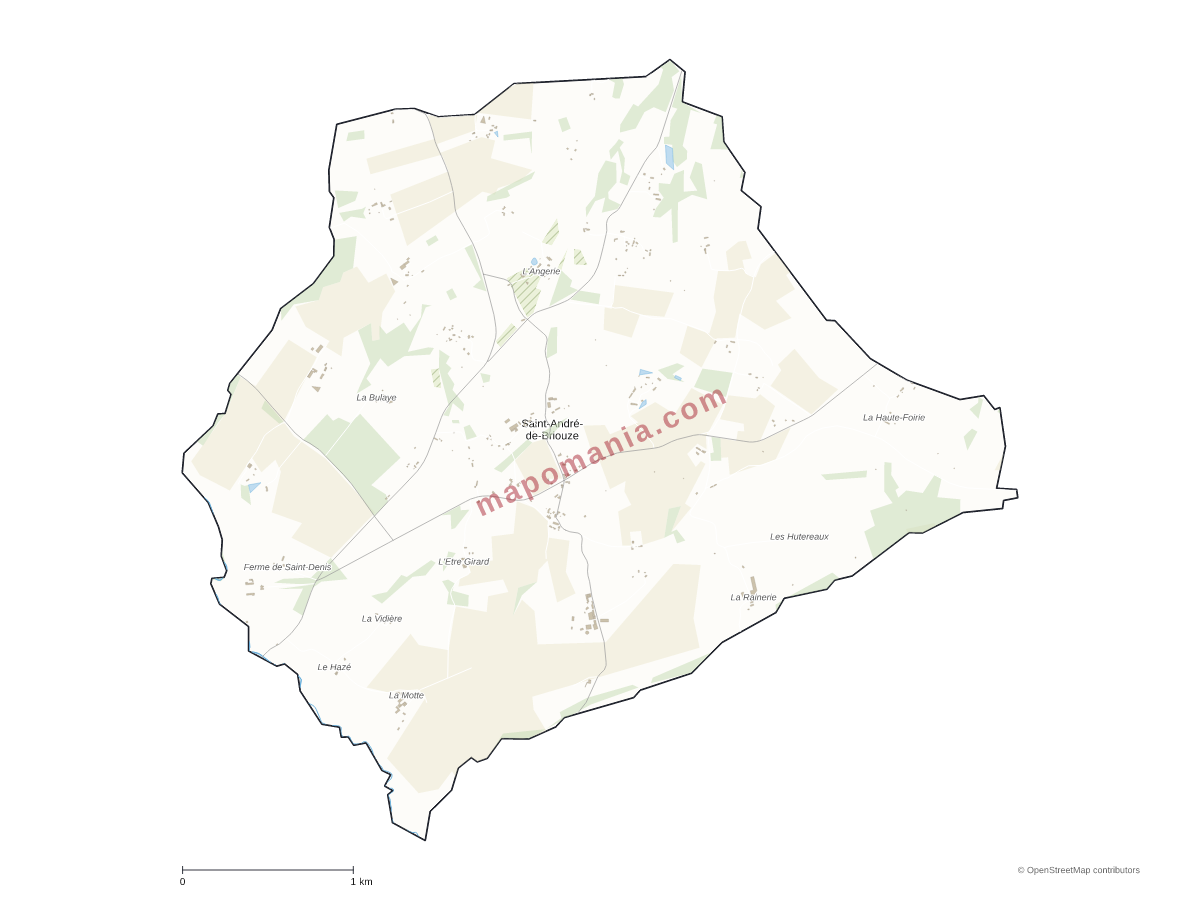 Carte de Saint-André-de-Briouze à personnaliser