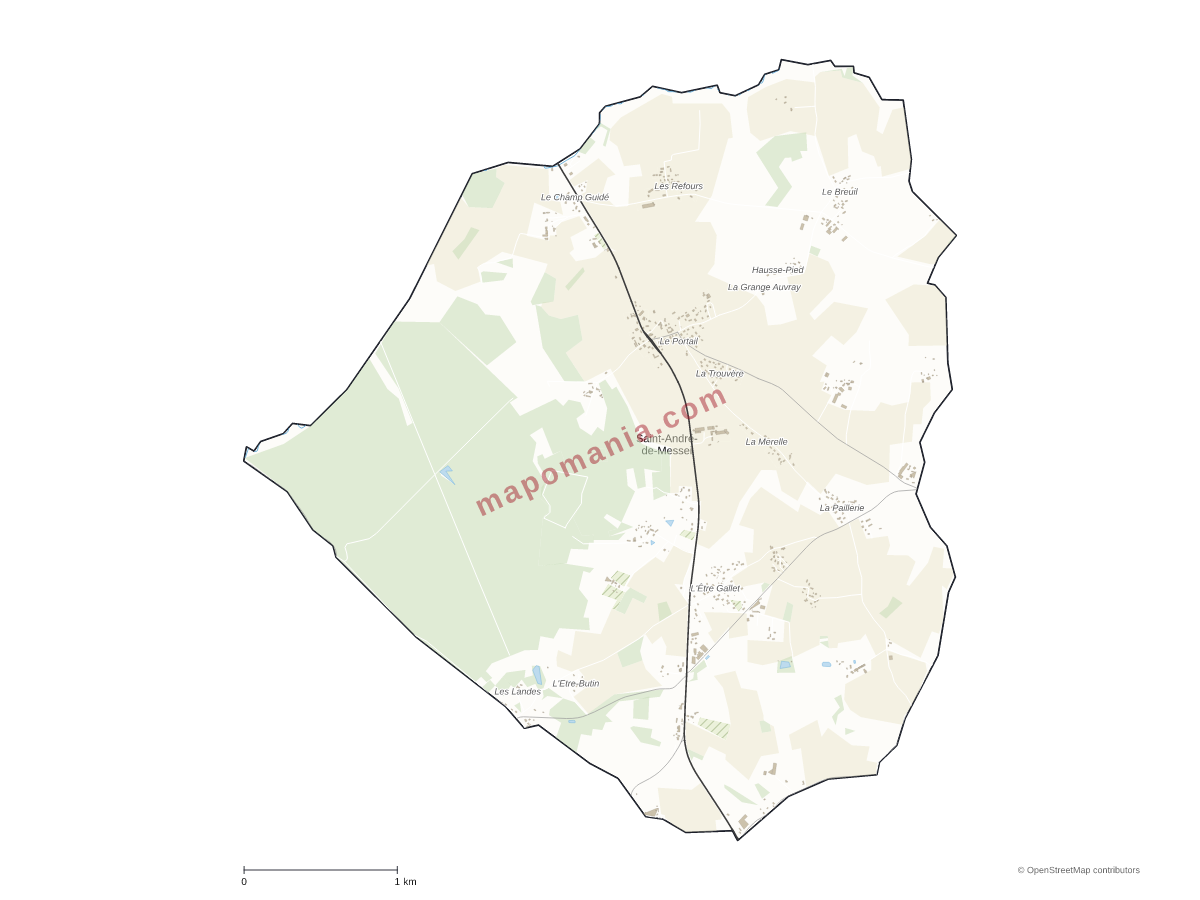 Carte de Saint-André-de-Messei à personnaliser