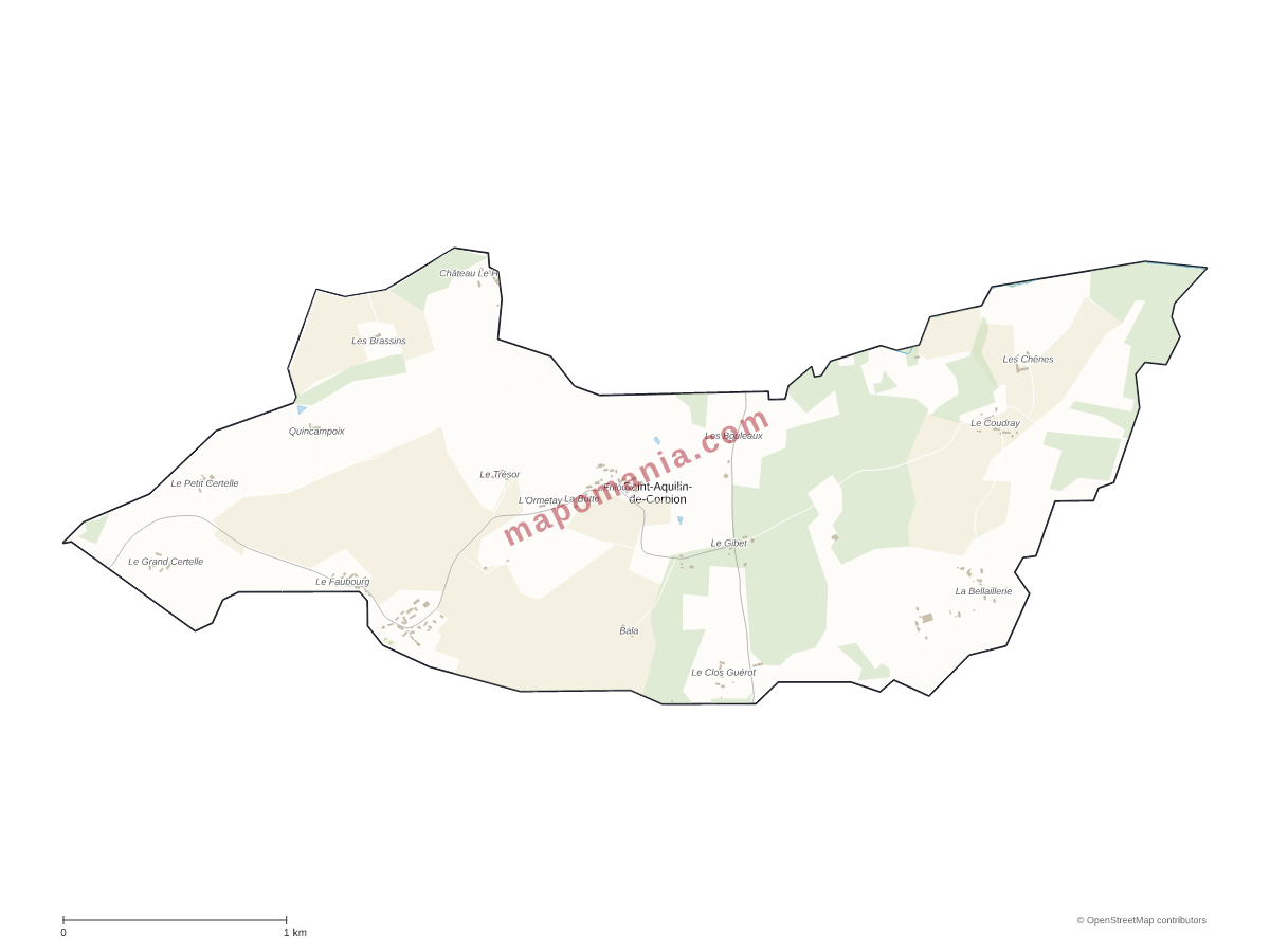 Carte de Saint-Aquilin-de-Corbion à personnaliser