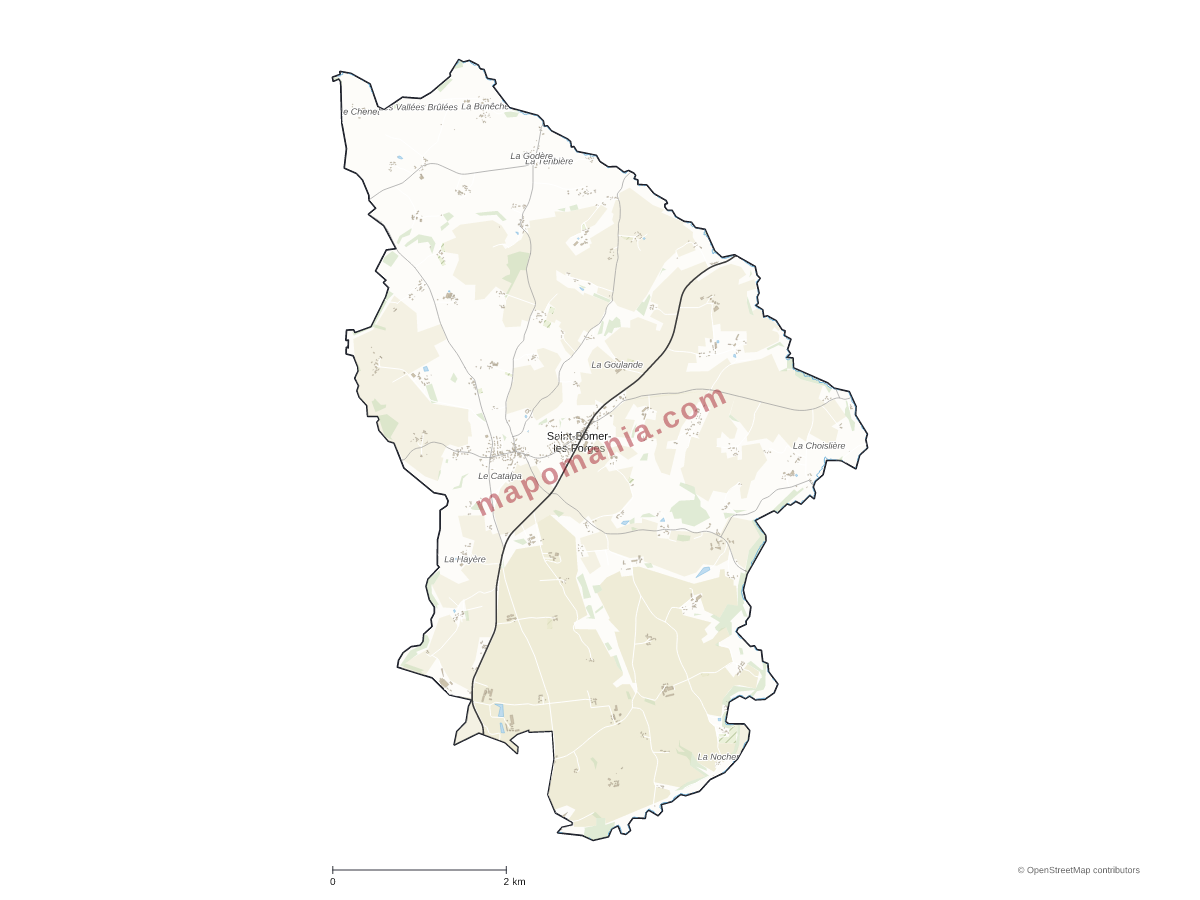 Carte de Saint-Bômer-les-Forges à personnaliser