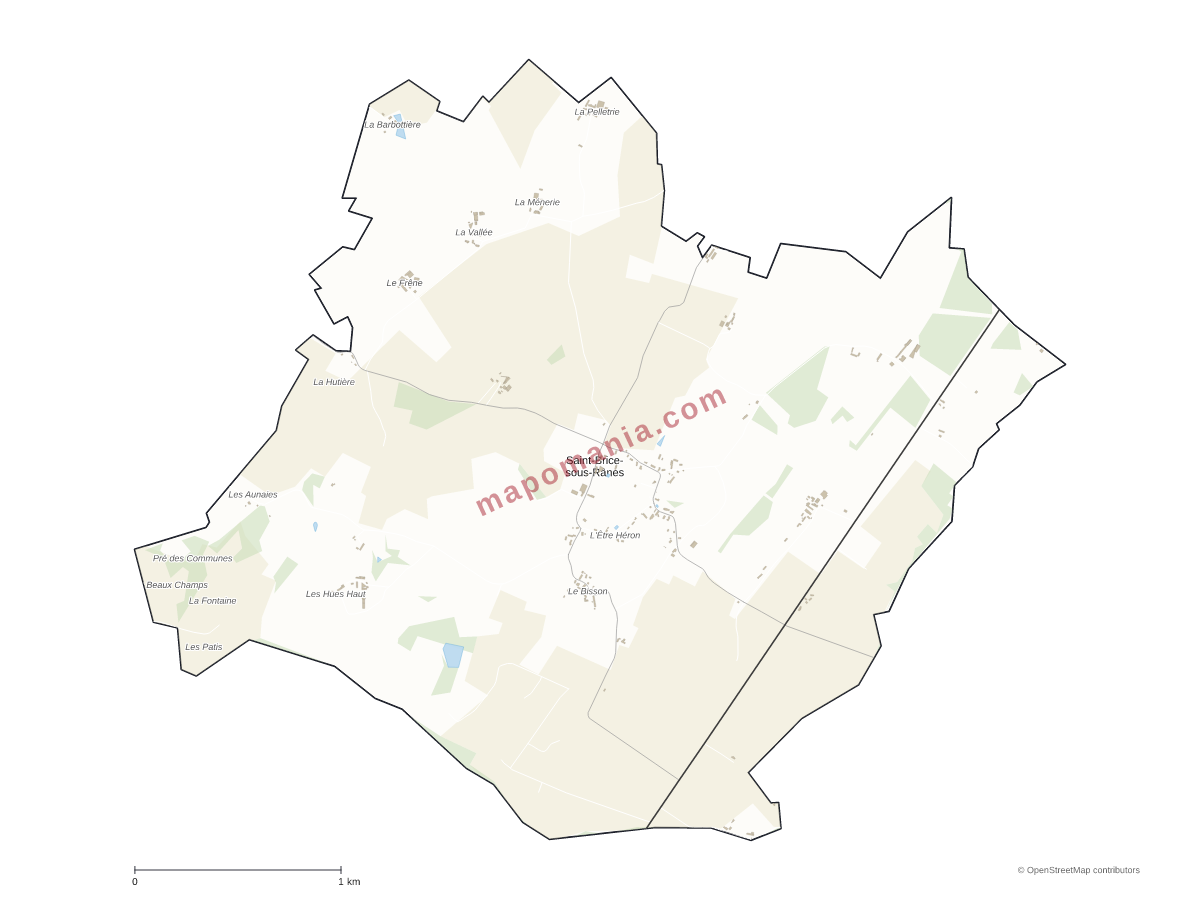 Carte de Saint-Brice-sous-Rânes à personnaliser
