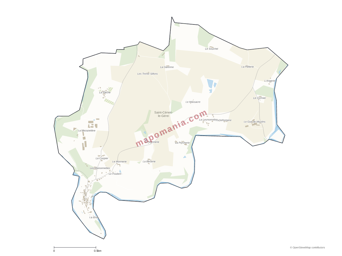 Carte de Saint-Céneri-le-Gérei à personnaliser