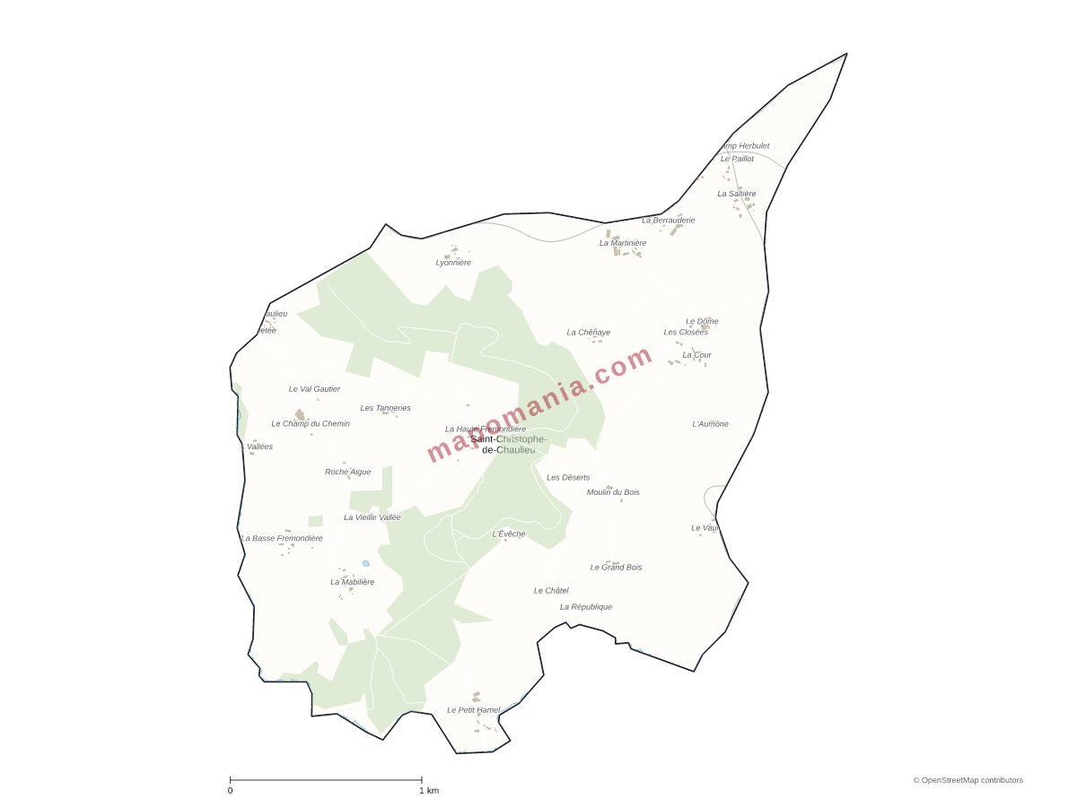 Carte de Saint-Christophe-de-Chaulieu à personnaliser