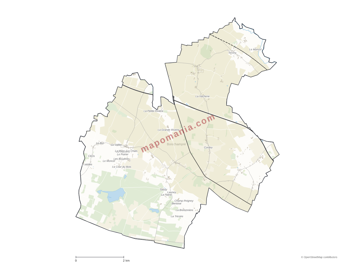 Carte de Boischampré à personnaliser