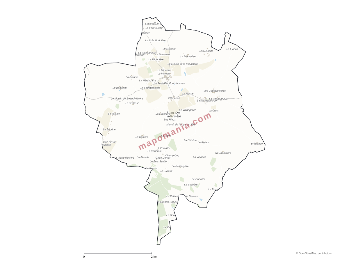 Carte de Saint-Cyr-la-Rosière à personnaliser