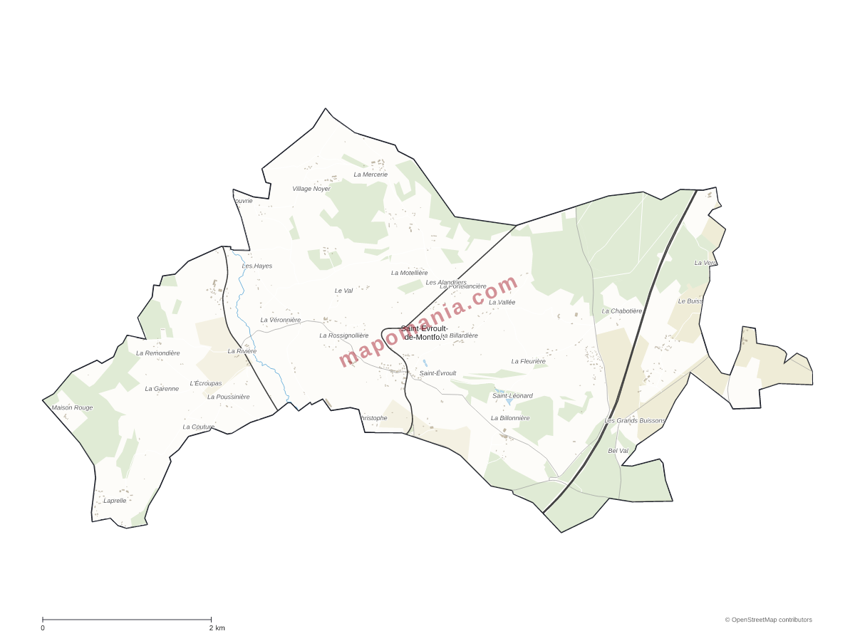 Carte de Saint-Evroult-de-Montfort à personnaliser