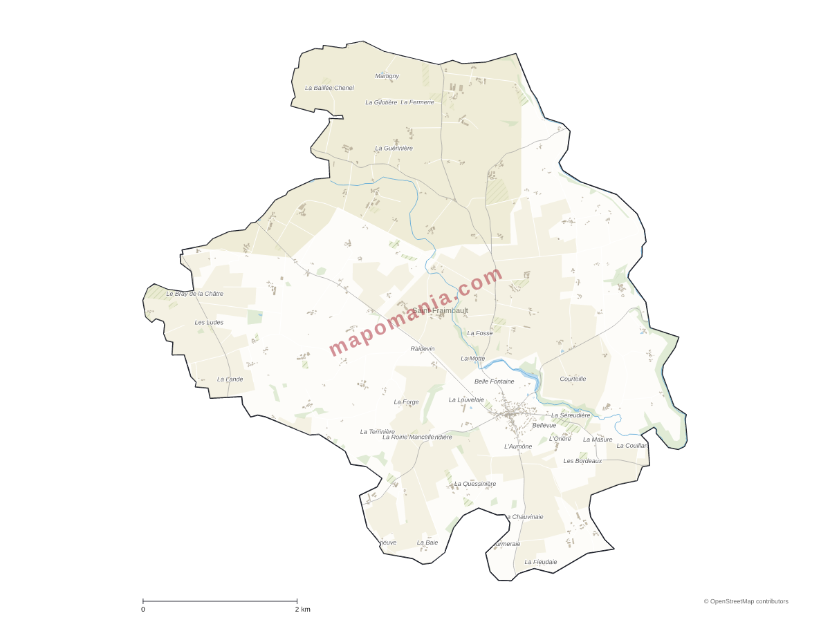 Carte de Saint-Fraimbault à personnaliser