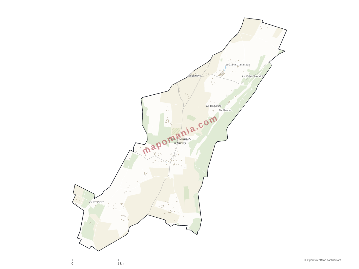 Carte de Saint-Germain-d'Aunay à personnaliser