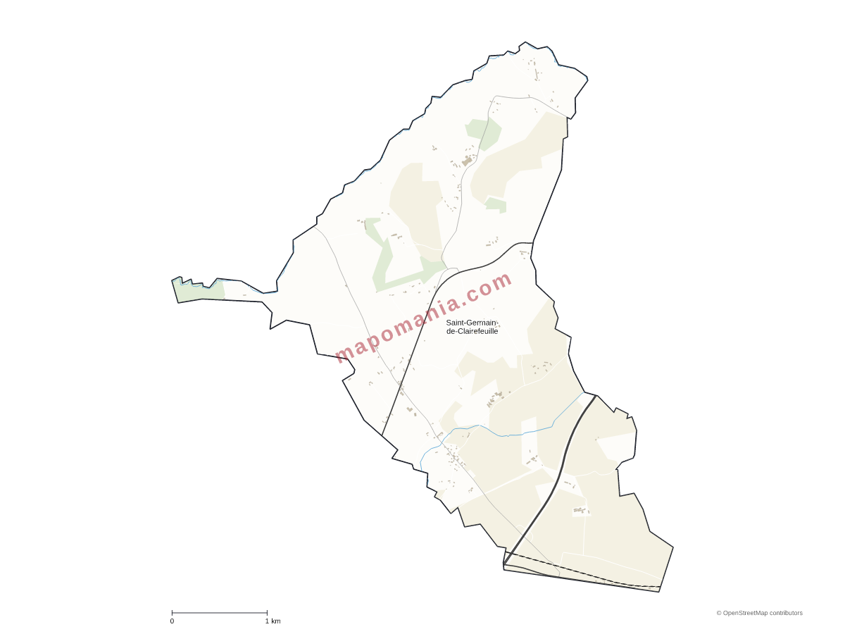 Carte de Saint-Germain-de-Clairefeuille à personnaliser
