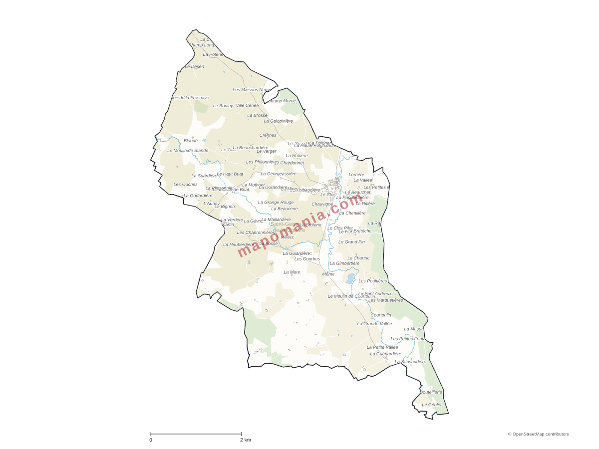Carte de Saint-Germain-de-la-Coudre à personnaliser