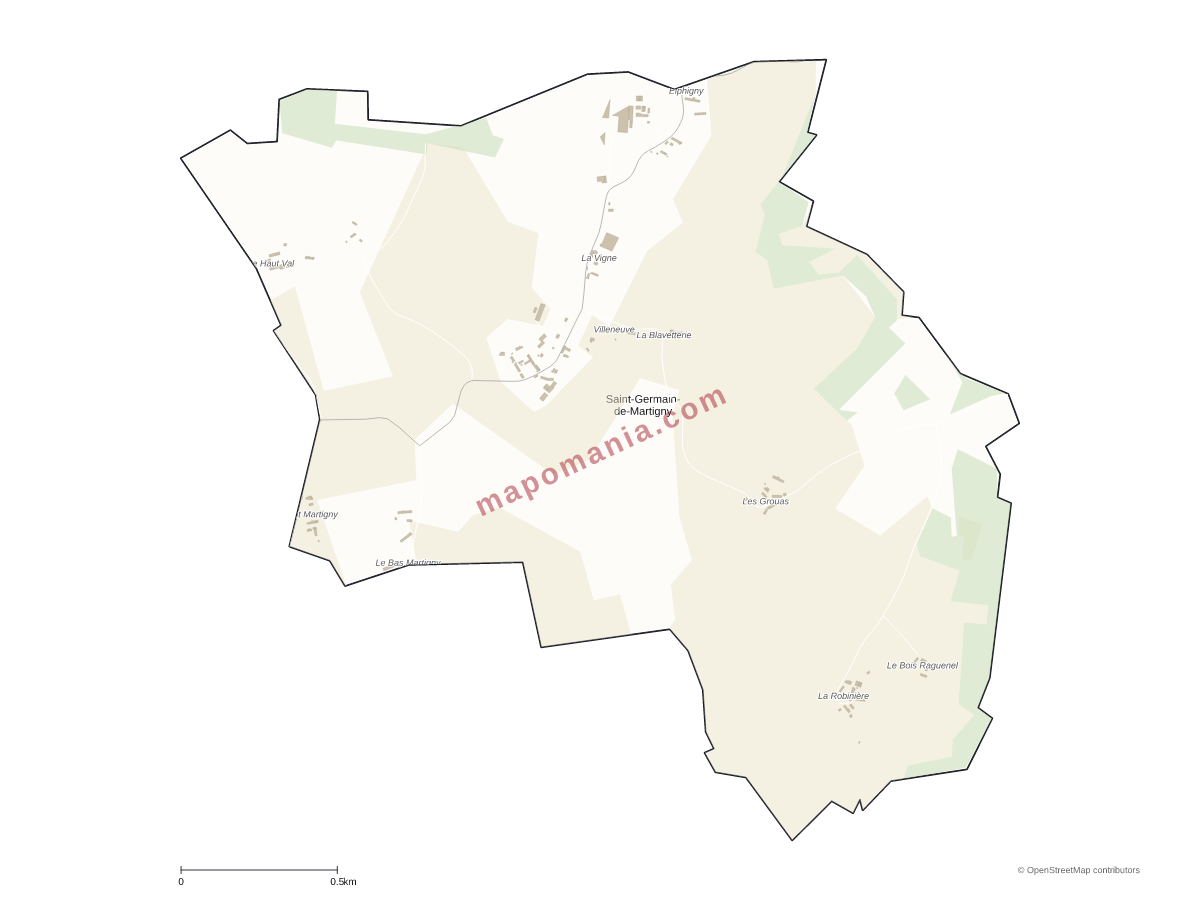 Carte de Saint-Germain-de-Martigny à personnaliser