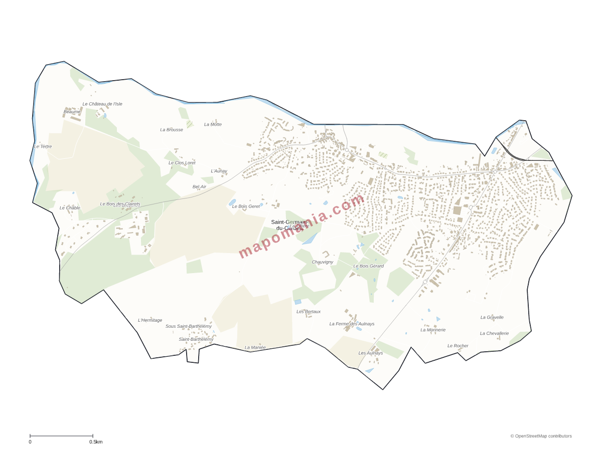 Carte de Saint-Germain-du-Corbéis à personnaliser