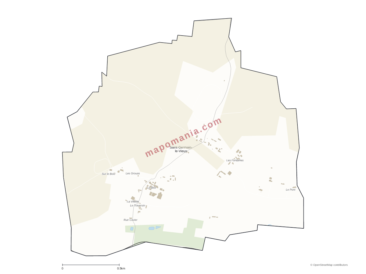 Carte de Saint-Germain-le-Vieux à personnaliser