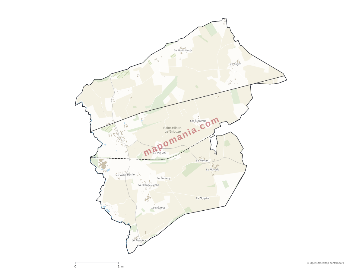 Carte de Saint-Hilaire-de-Briouze à personnaliser