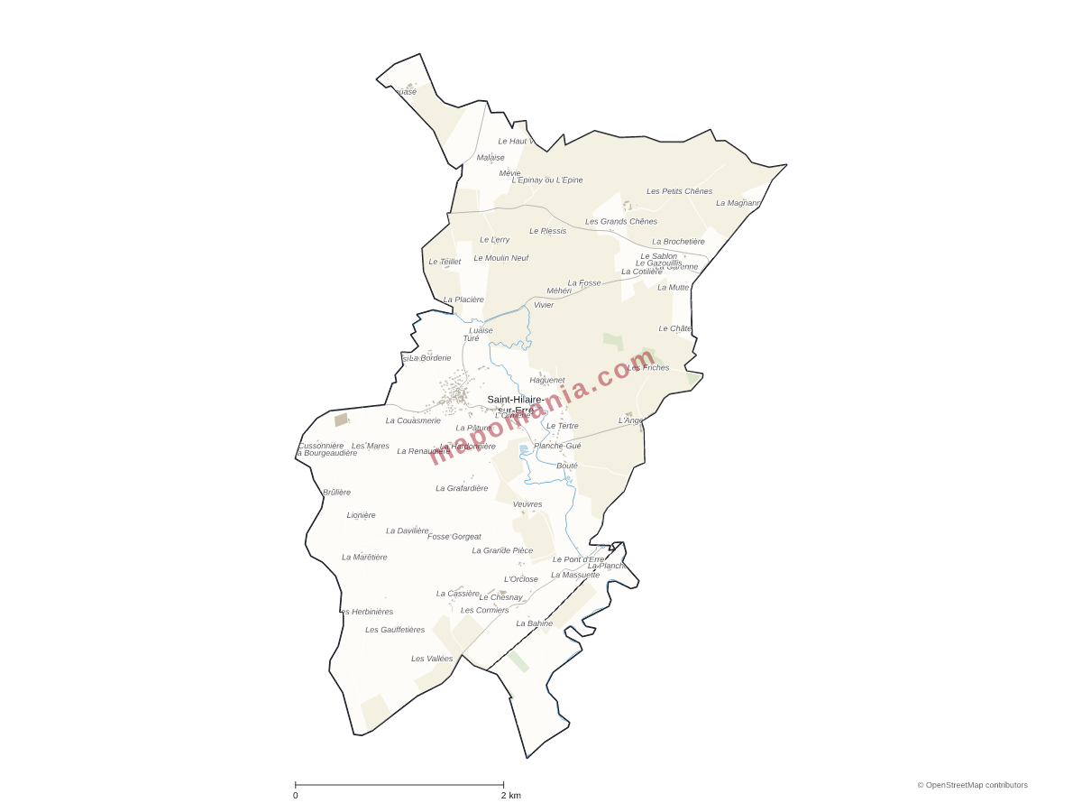 Carte de Saint-Hilaire-sur-Erre à personnaliser
