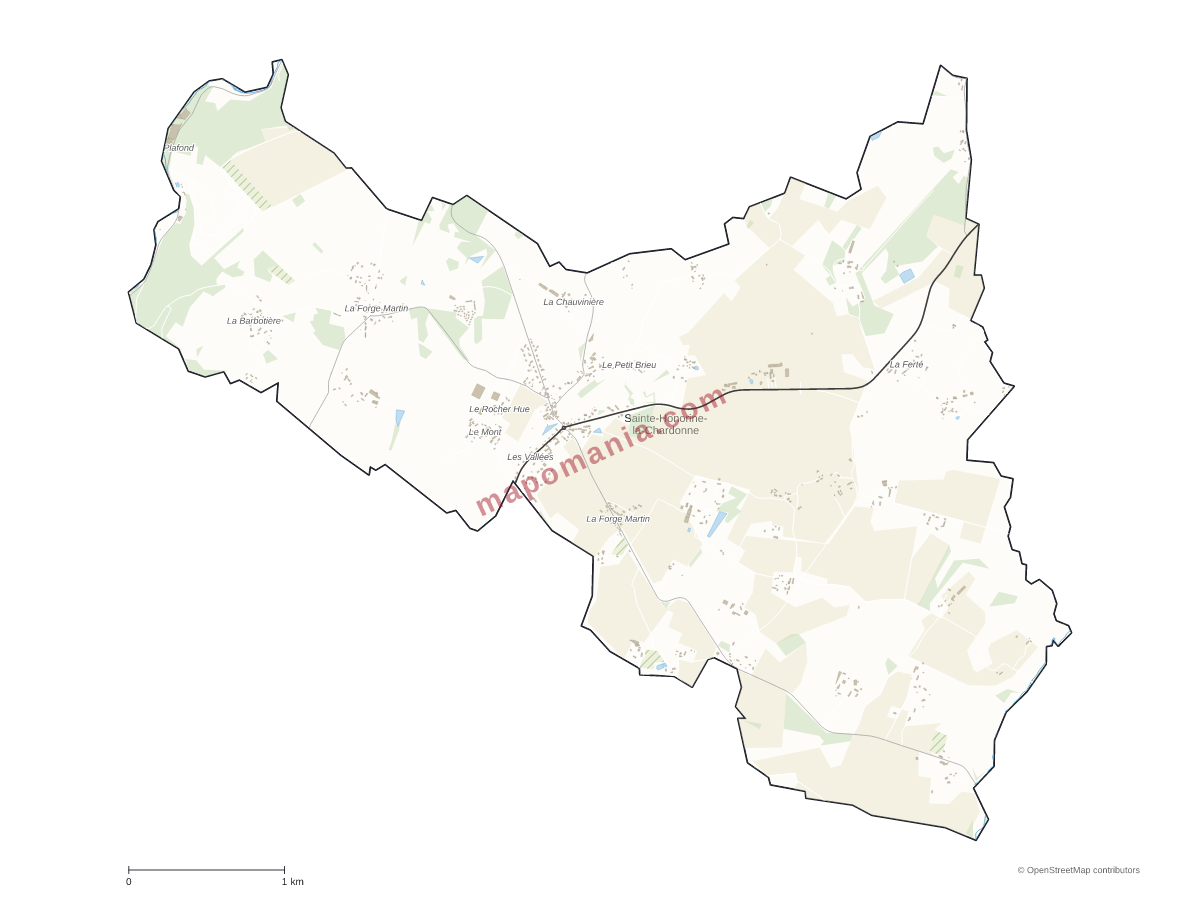 Carte de Sainte-Honorine-la-Chardonne à personnaliser