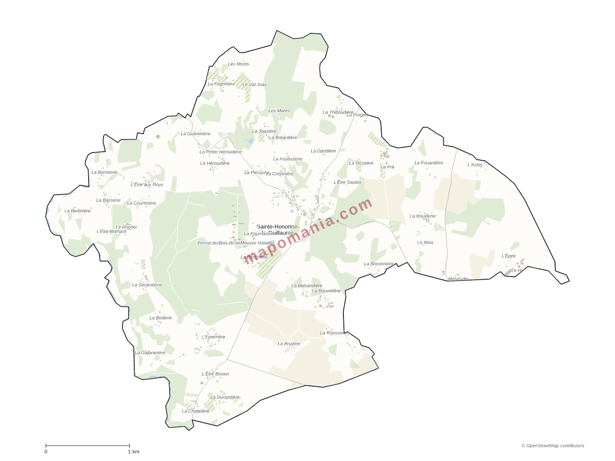 Carte de Sainte-Honorine-la-Guillaume à personnaliser