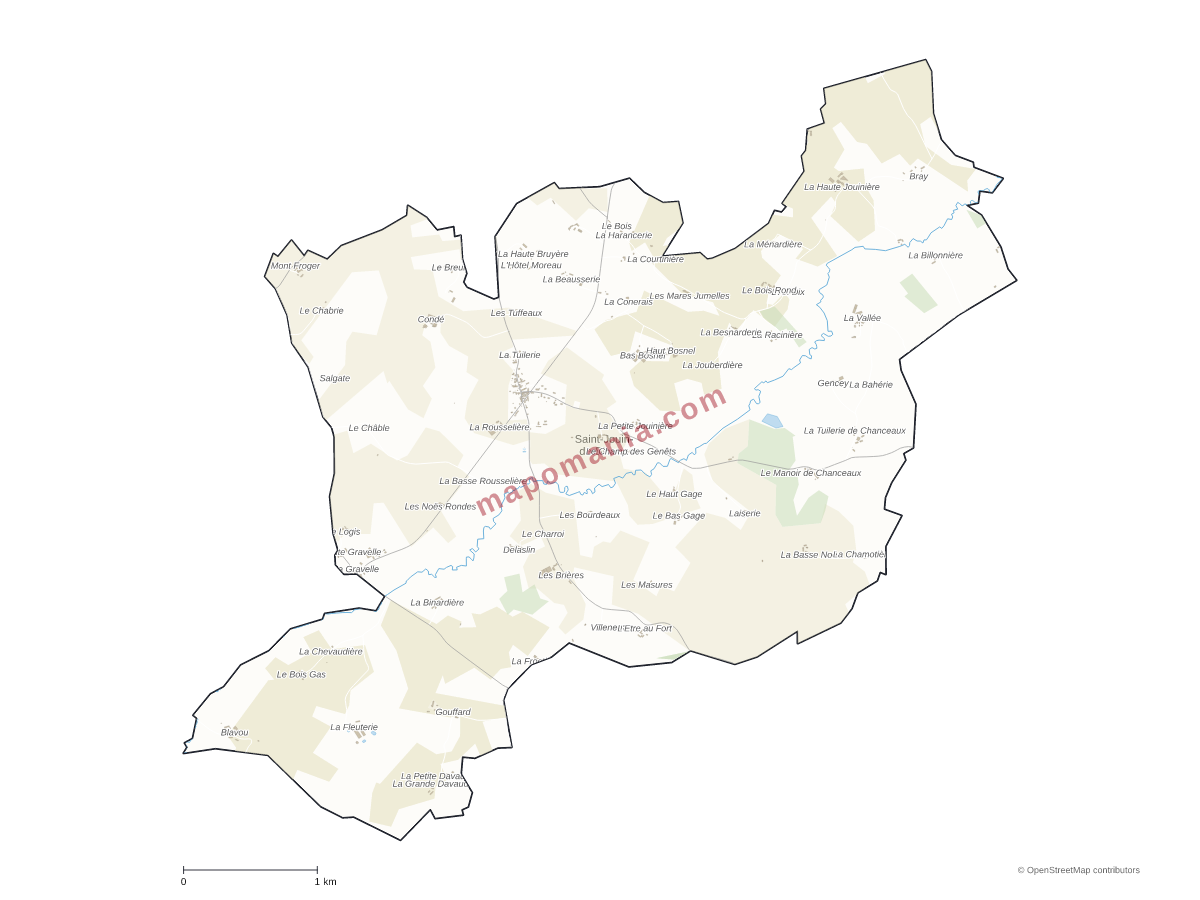 Carte de Saint-Jouin-de-Blavou à personnaliser
