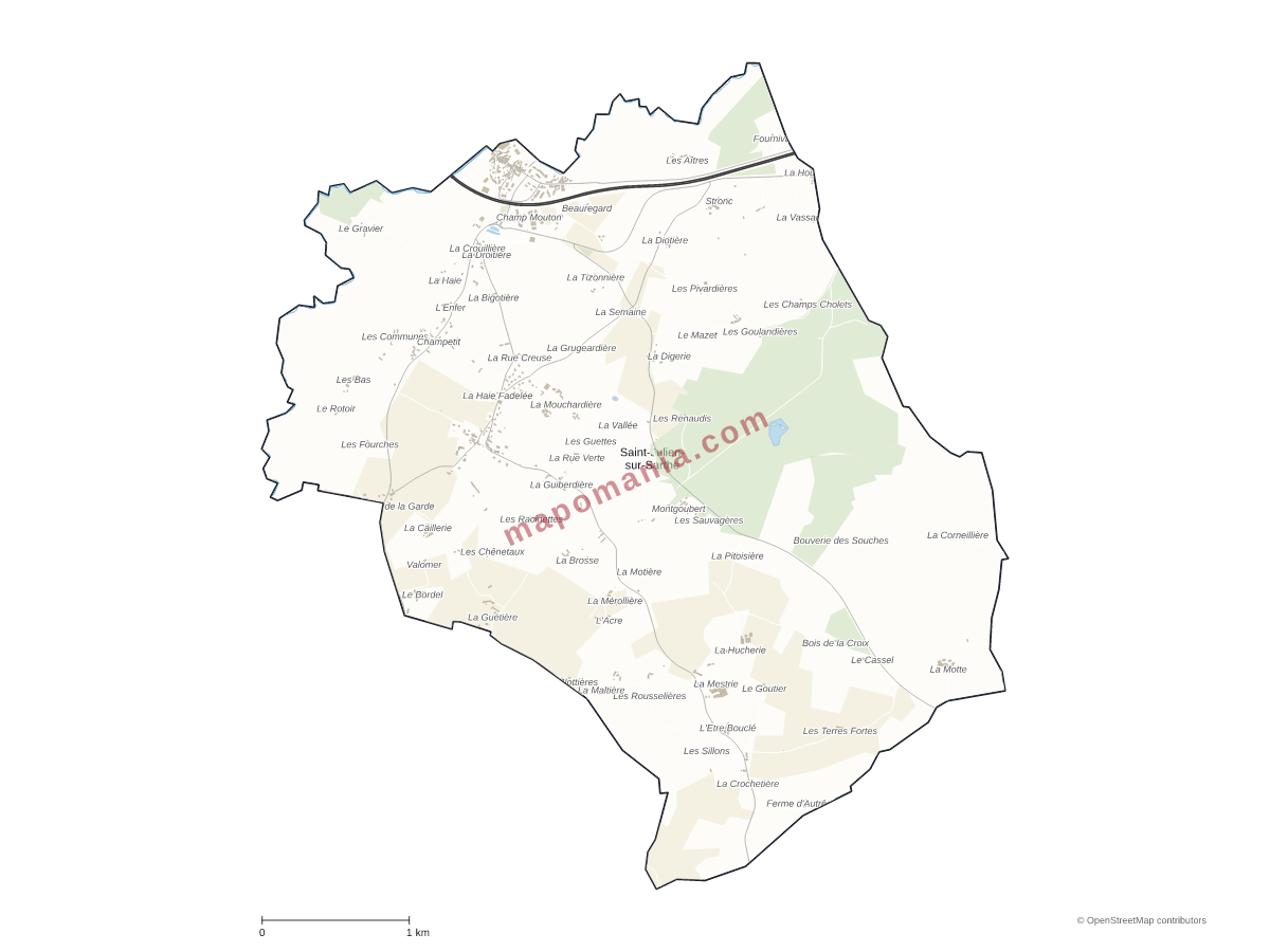Carte de Saint-Julien-sur-Sarthe à personnaliser