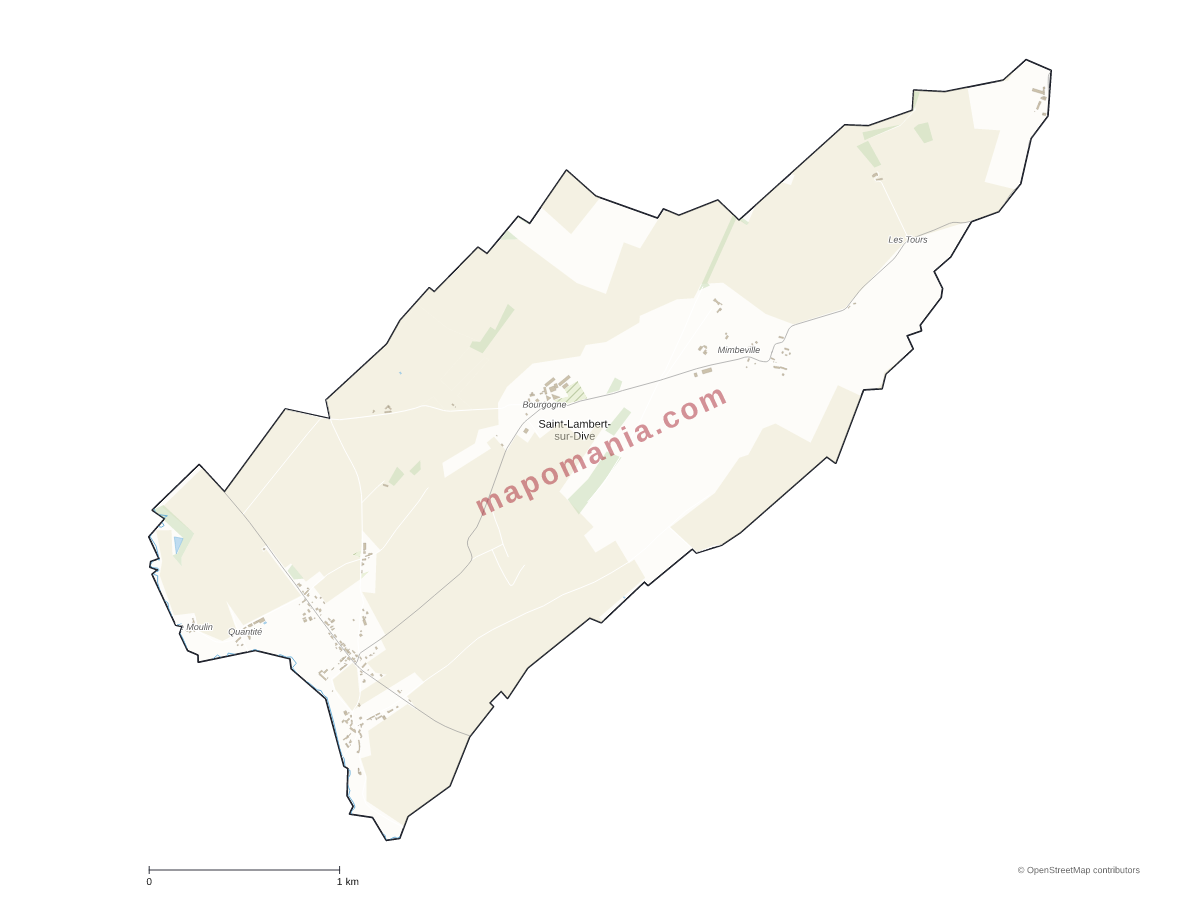 Carte de Saint-Lambert-sur-Dive à personnaliser