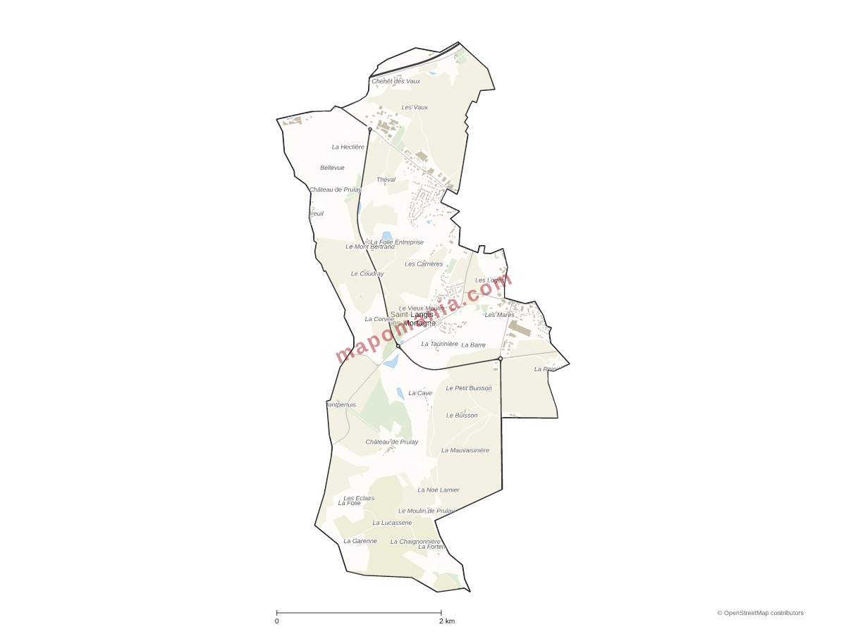 Carte de Saint-Langis-lès-Mortagne à personnaliser
