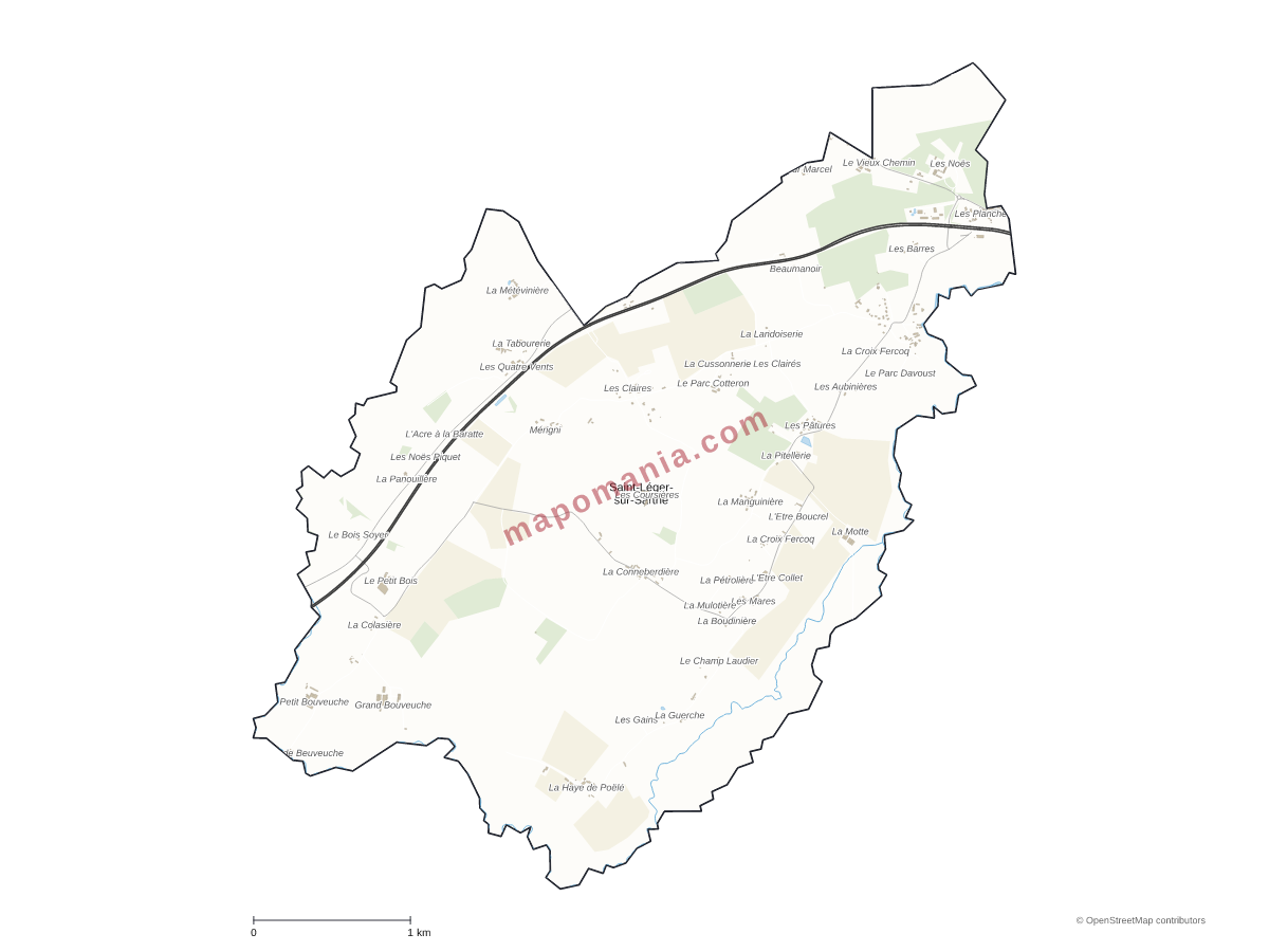Carte de Saint-Léger-sur-Sarthe à personnaliser