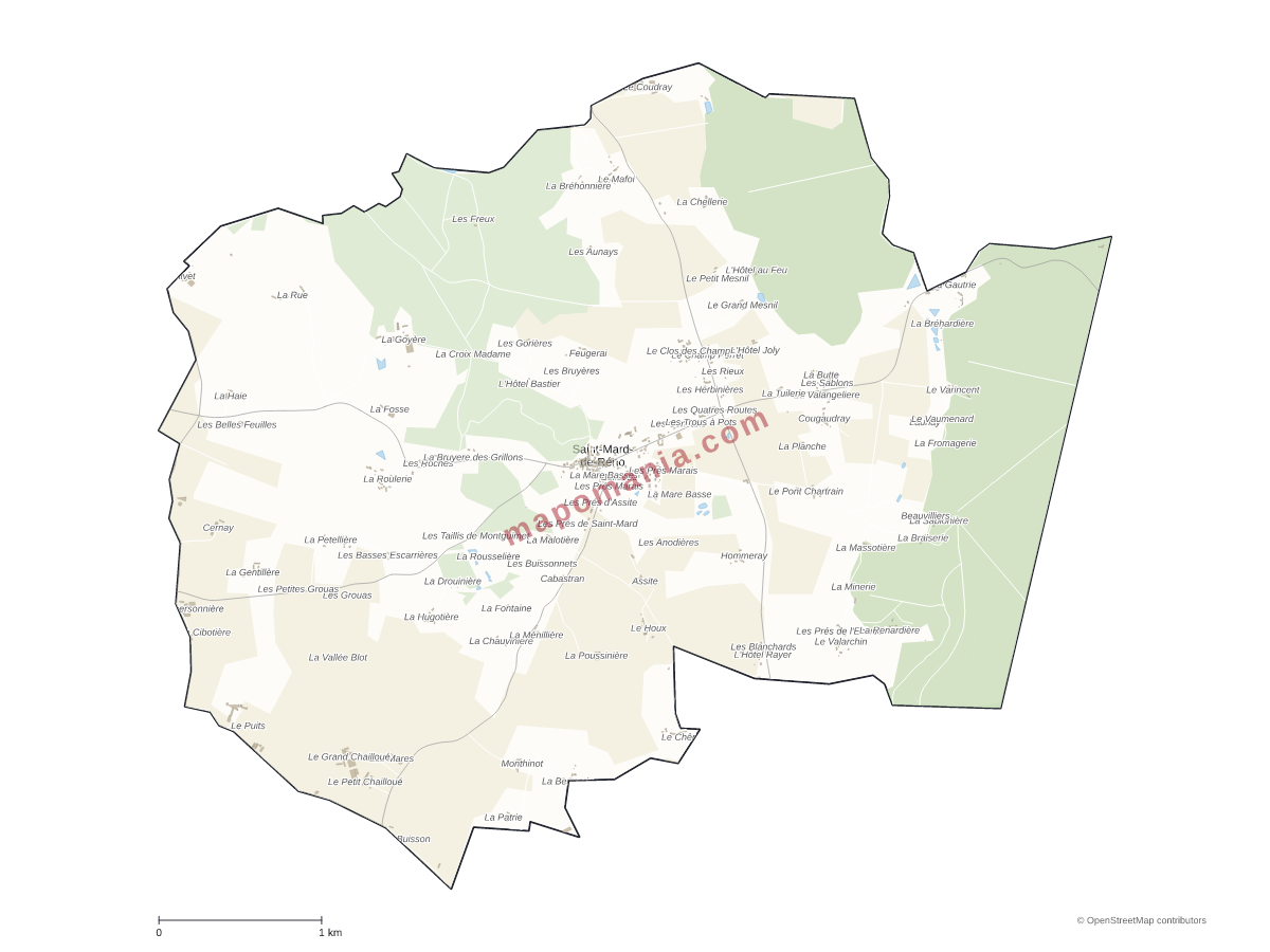 Carte de Saint-Mard-de-Réno à personnaliser