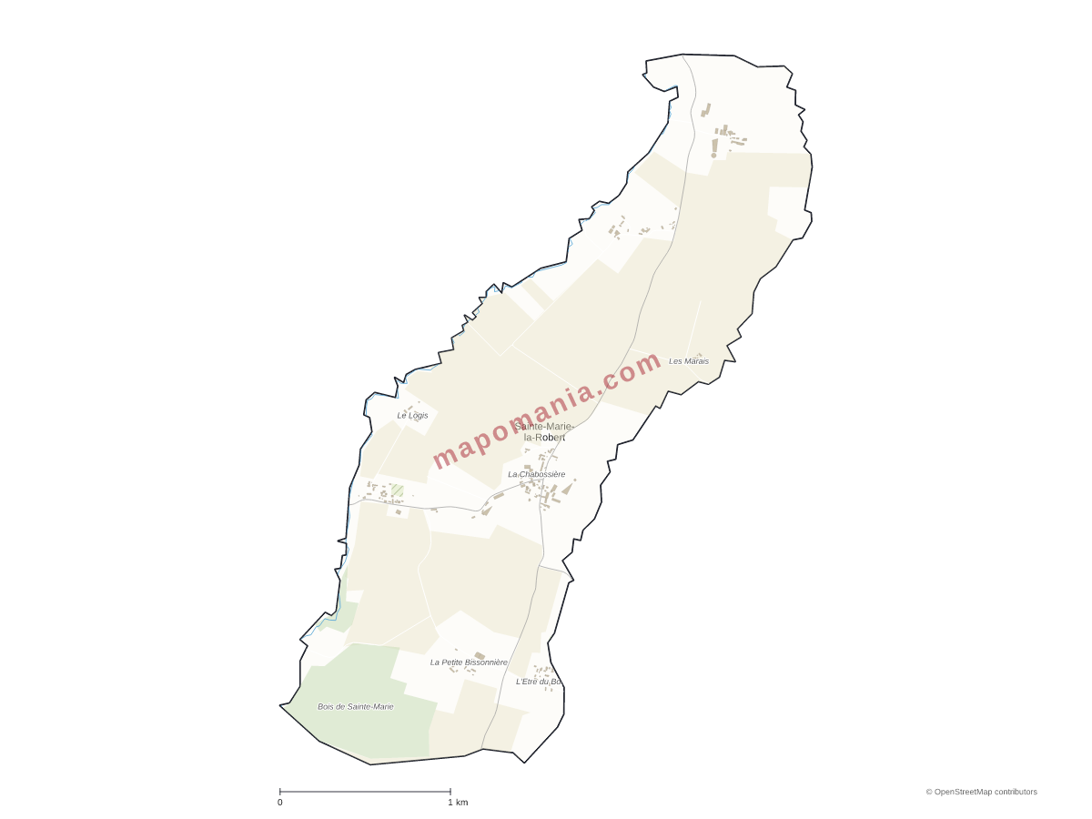 Carte de Sainte-Marie-la-Robert à personnaliser