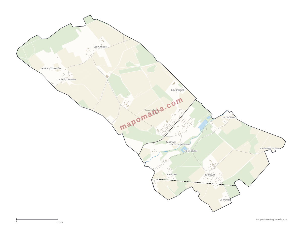 Carte de Saint-Martin-d'Écublei à personnaliser
