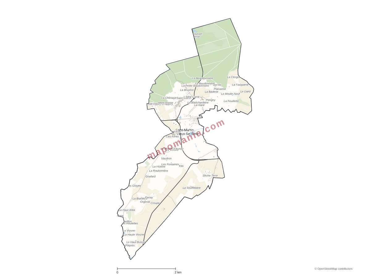 Carte de Saint-Martin-du-Vieux-Bellême à personnaliser