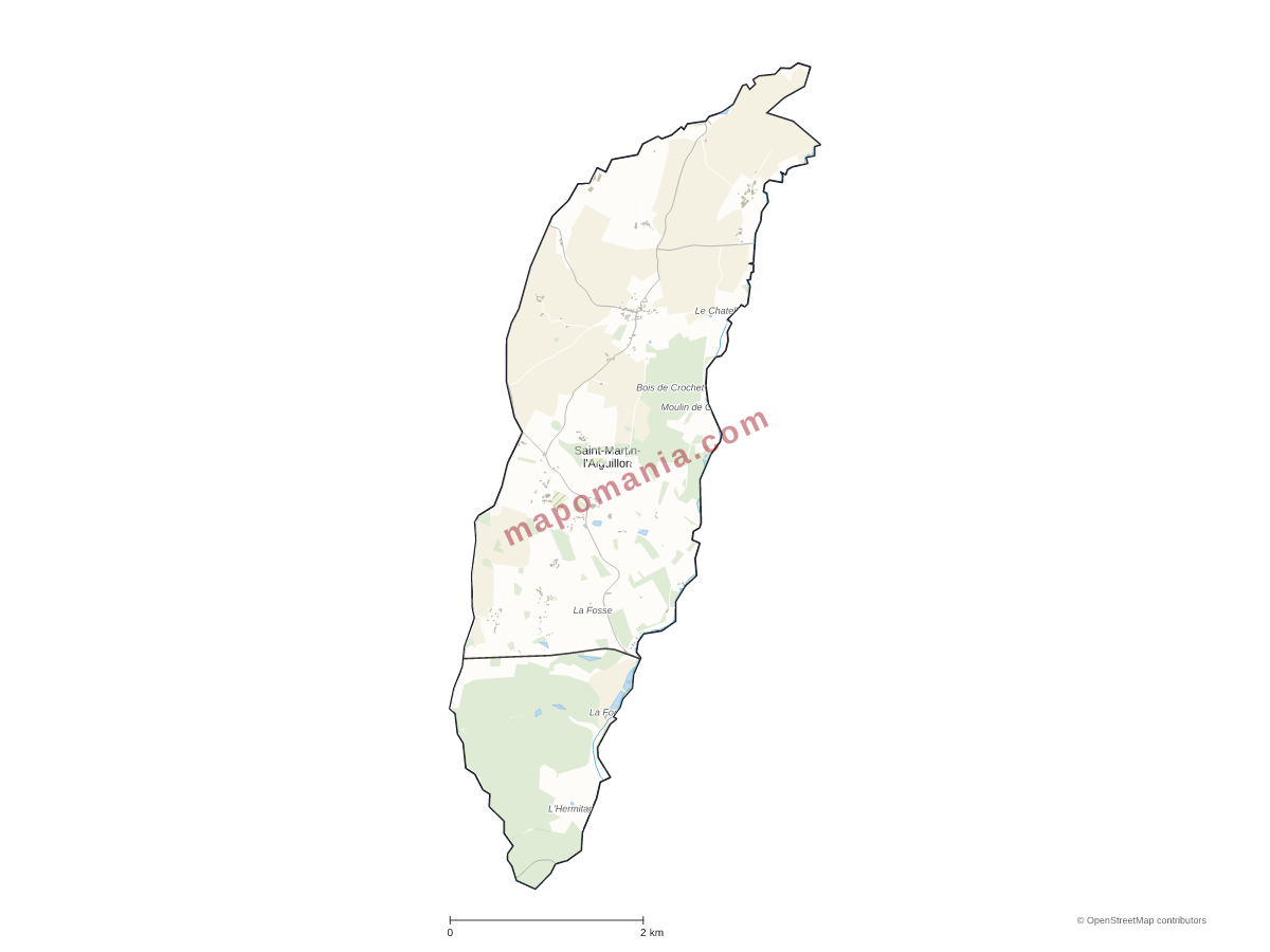 Carte de Saint-Martin-l'Aiguillon à personnaliser
