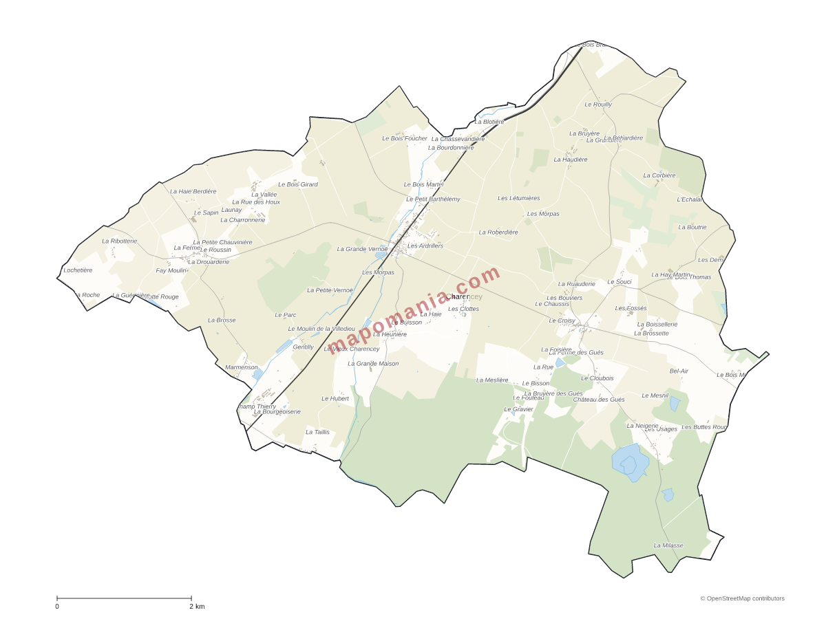 Carte de Charencey à personnaliser