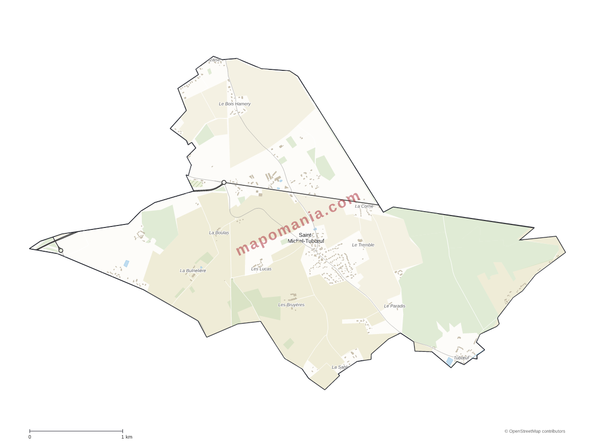 Carte de Saint-Michel-Tubœuf à personnaliser