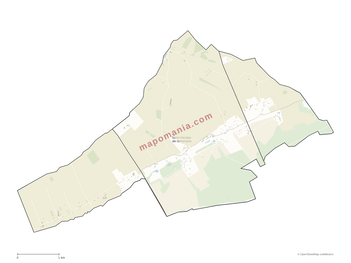Carte de Saint-Nicolas-de-Sommaire à personnaliser
