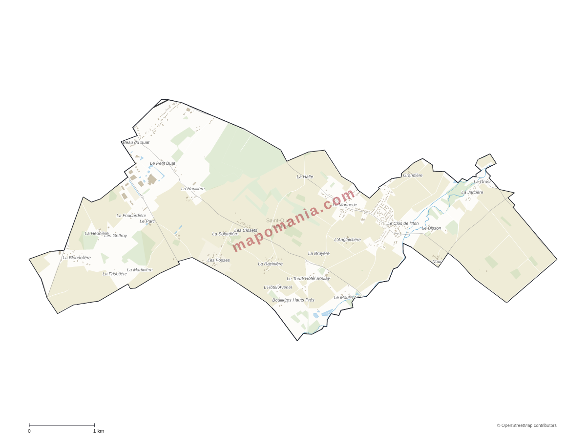 Carte de Saint-Ouen-sur-Iton à personnaliser