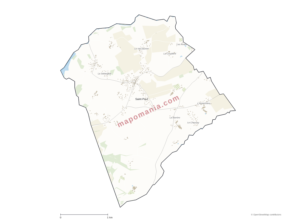 Carte de Saint-Paul à personnaliser