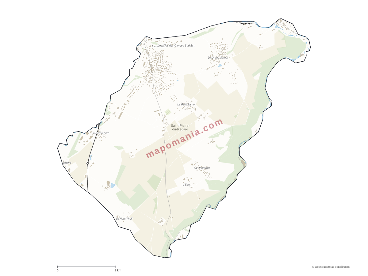 Carte de Saint-Pierre-du-Regard à personnaliser