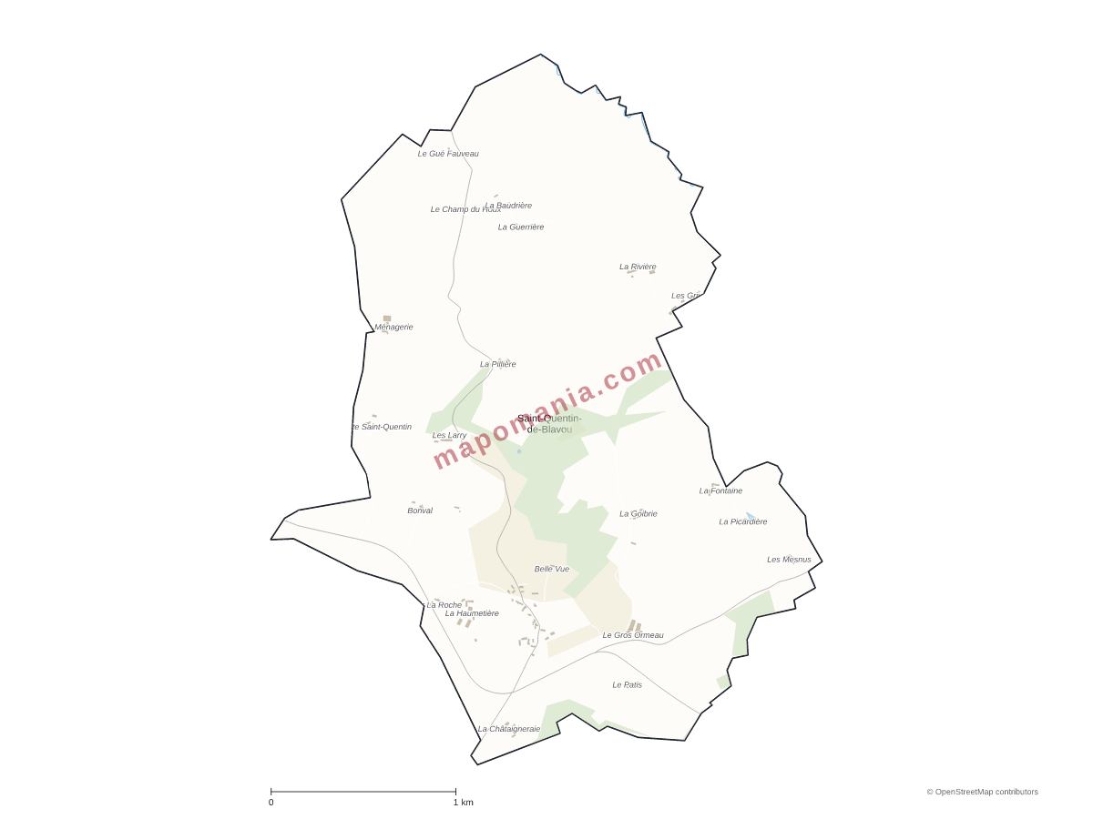 Carte de Saint-Quentin-de-Blavou à personnaliser