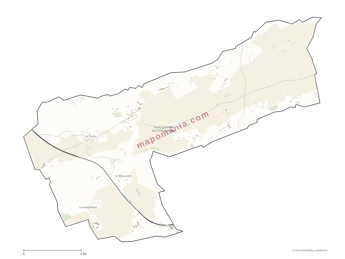 Carte de Saint-Quentin-les-Chardonnets à personnaliser