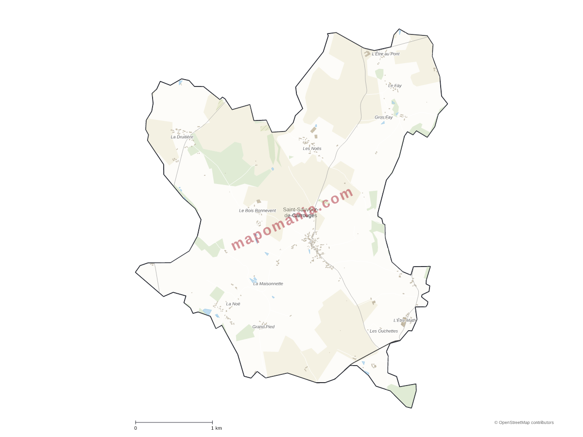 Carte de Saint-Sauveur-de-Carrouges à personnaliser