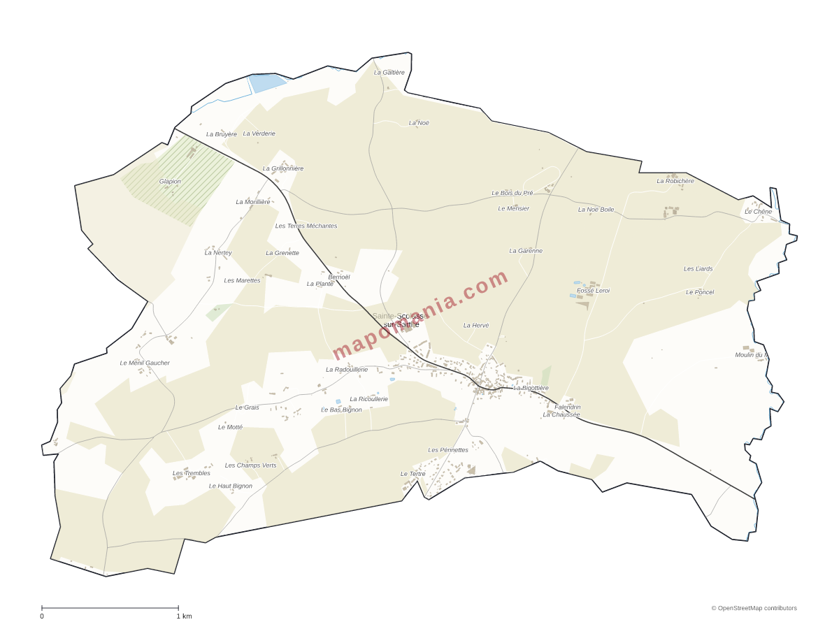 Carte de Sainte-Scolasse-sur-Sarthe à personnaliser