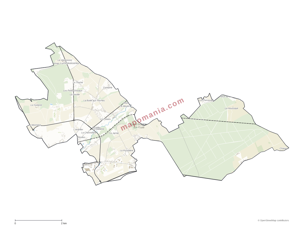 Carte de Saint-Sulpice-sur-Risle à personnaliser